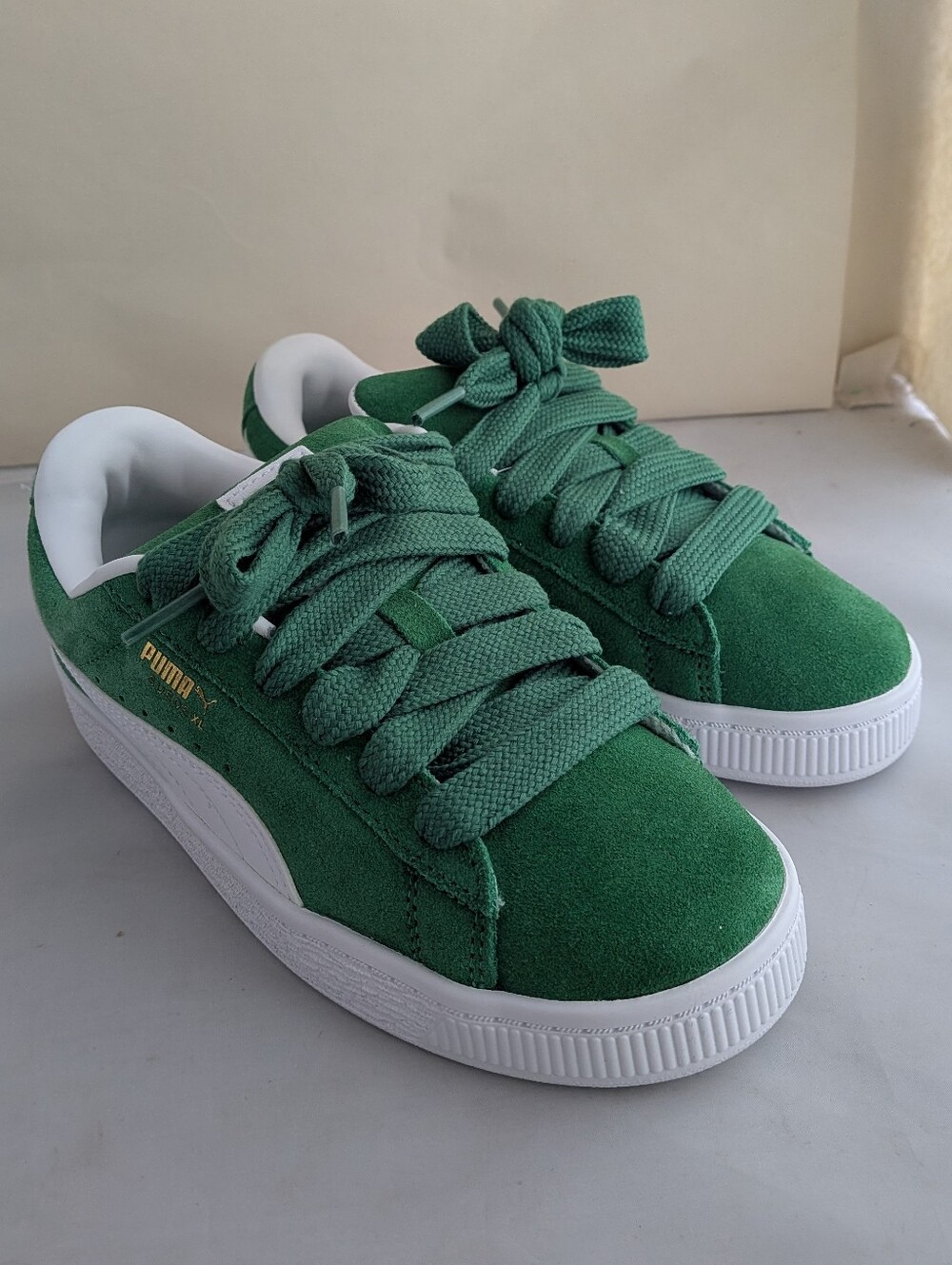 Puma Suede XL PS Kids Archive Green Sneakers Shoes Youth Size 2 396578 - Picture 2 of 9